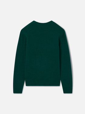 Douglas crewneck knitwear in forest green with Foto Monello lettering