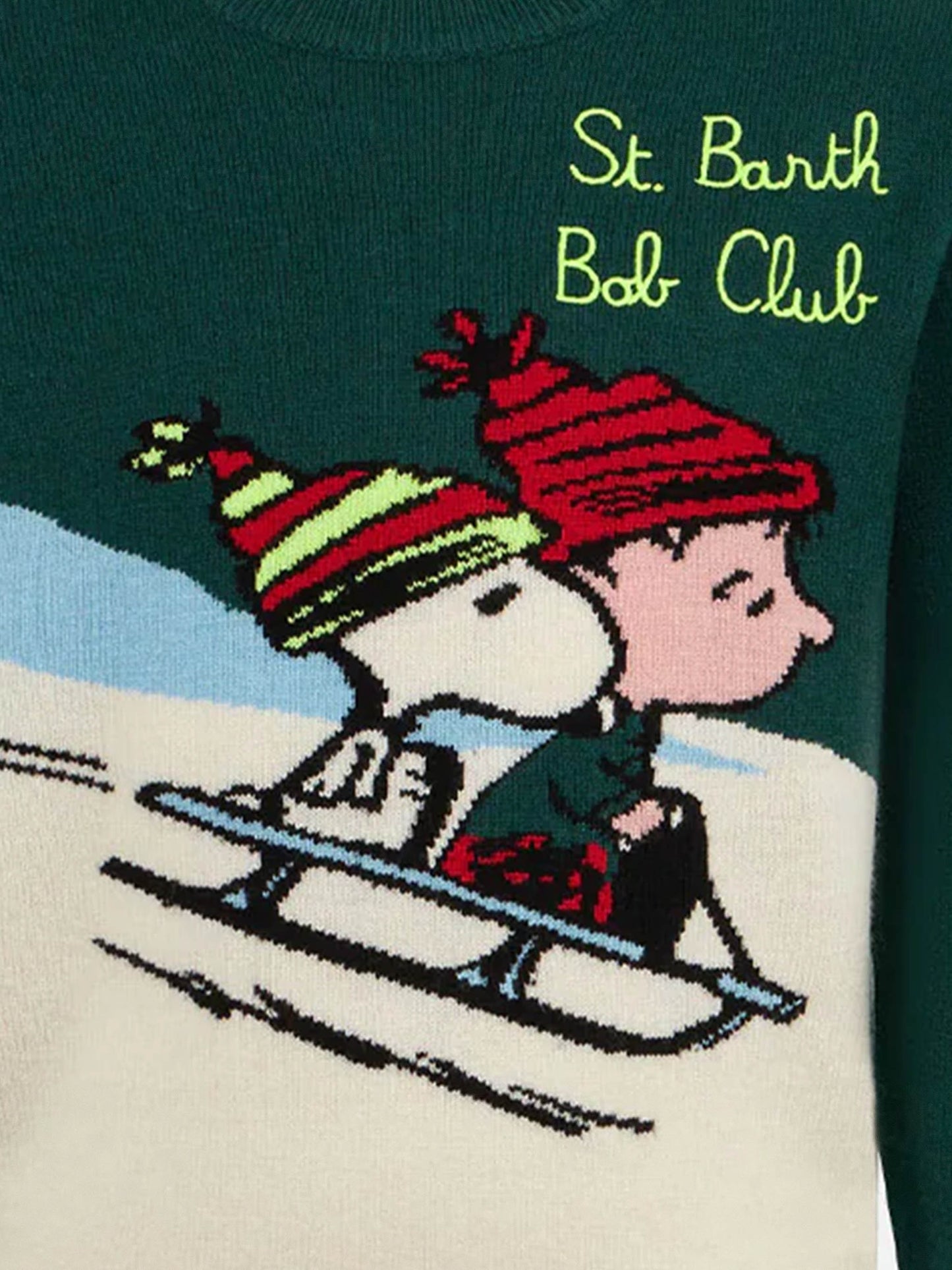 Boy crewneck sweater with Snoopy print and St. Barth Bob Club embroidery| SNOOPY - PEANUTS™ SPECIAL EDITION
