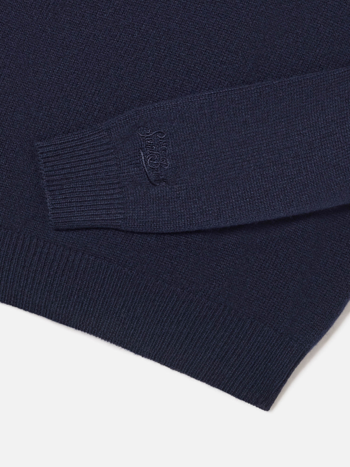 Navy blue Douglas crewneck knit with Non E Colpa Mia intarsia