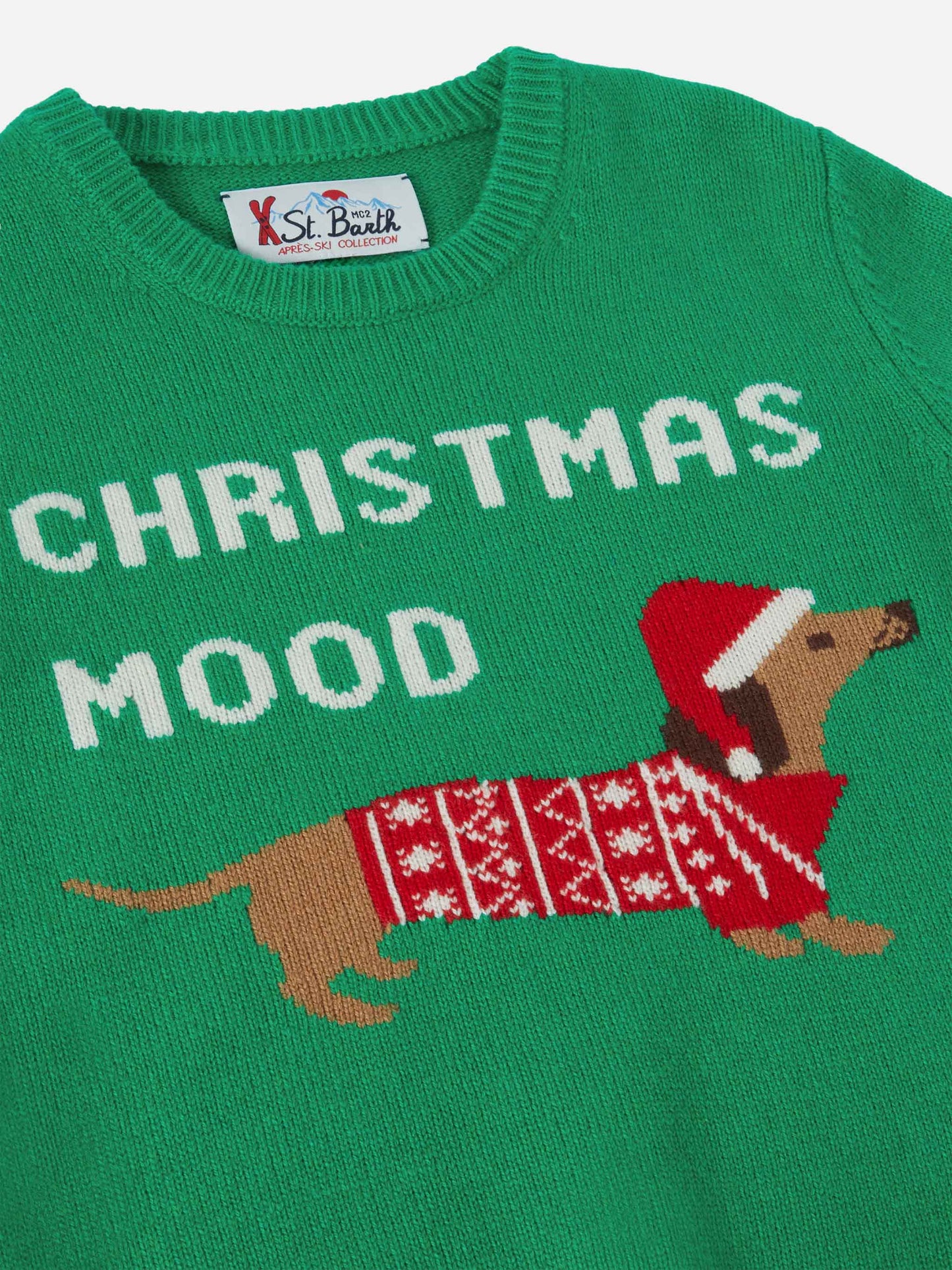 Douglas-Rundhalsausschnitt mit Weihnachtshund-Jacquardmuster