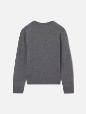 Prenda de punto con cuello redondo Douglas en gris con lettering Trouble Maker 