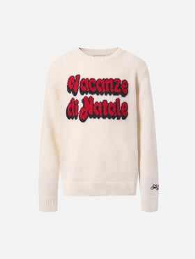Douglas sweater in cashmere blend with Vacanze di Natale jacquard | VACANZE DI NATALE SPECIAL EDITION