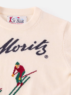 Sweater Douglas in cashmere blend with St. Moritz jacquard | ST. MORITZ SPECIAL EDITION