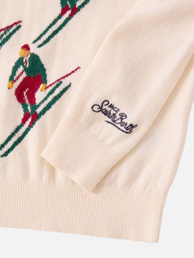 Sweater Douglas in cashmere blend with St. Moritz jacquard | ST. MORITZ SPECIAL EDITION