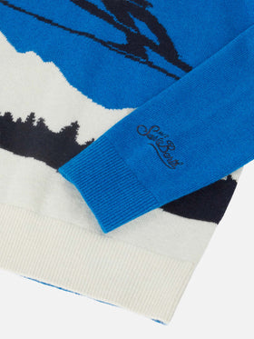 Douglas-Rundhalsausschnitt mit Cortina-Postkarten-Jacquard