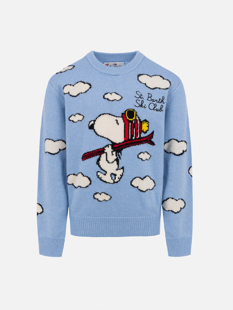 Boy light blue crewneck sweater Douglas with Peanuts ski print | SNOOPY PEANUTS SPECIAL EDITION