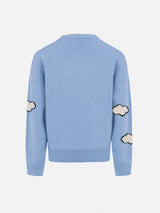 Boy light blue crewneck sweater Douglas with Peanuts ski print | SNOOPY PEANUTS SPECIAL EDITION