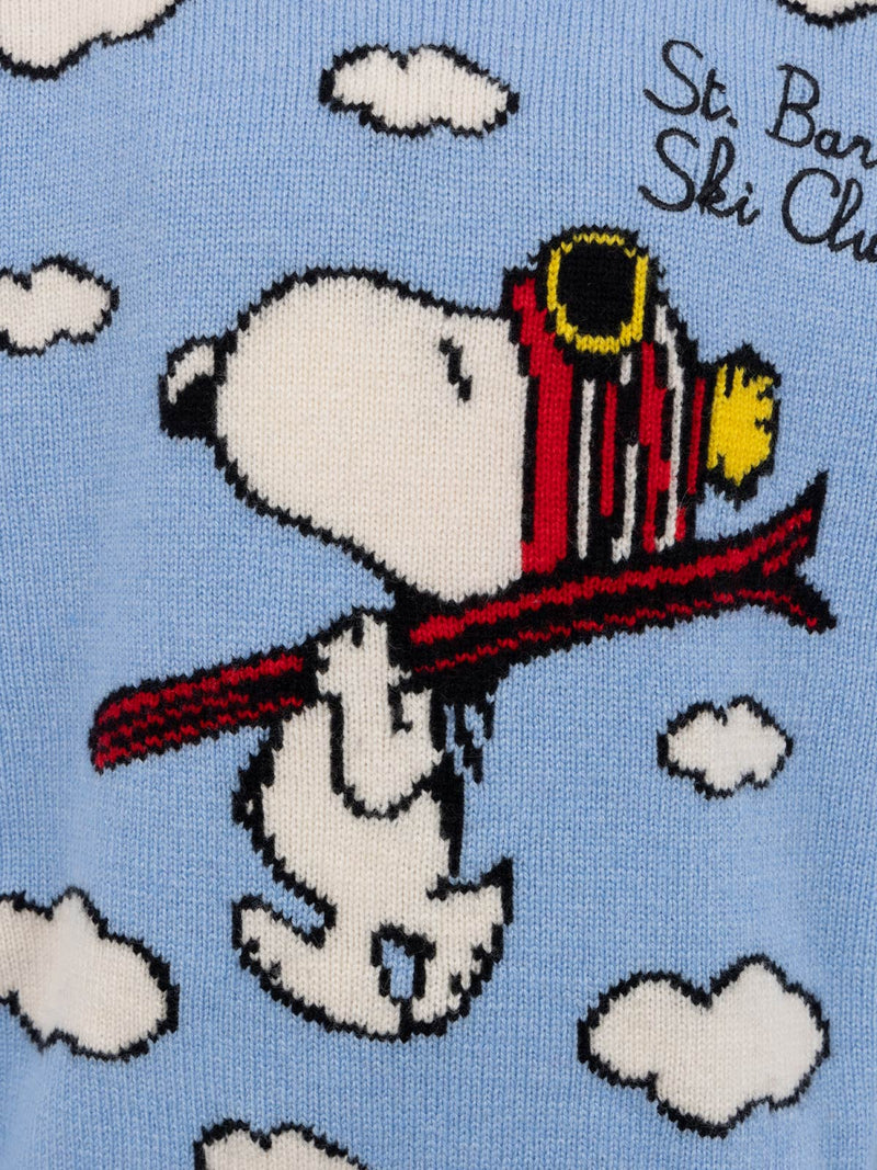 Boy light blue crewneck sweater Douglas with Peanuts ski print | SNOOPY PEANUTS SPECIAL EDITION