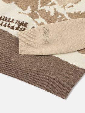 Punto de cuello redondo Beige Douglas con intarsia Cortina 
