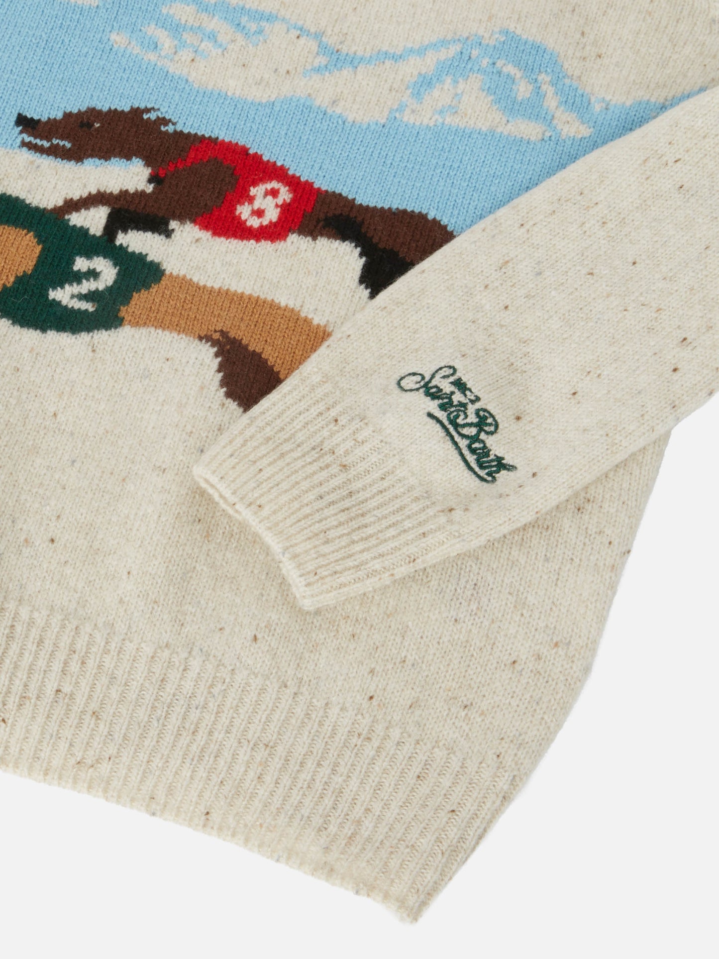 Douglas-Rundhalsausschnitt mit Saint-Moritz-Postkarten-Jacquard