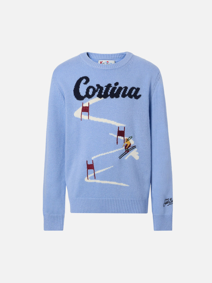 Sweater Douglas in cashmere blend with Cortina jacquard