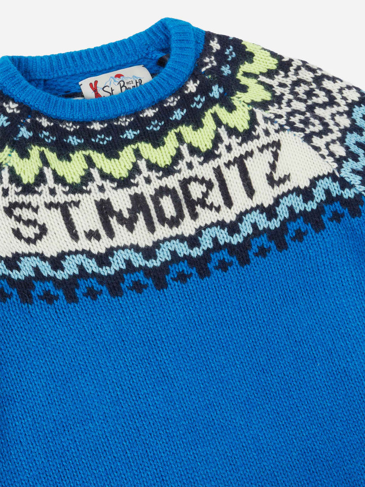 Maglione in alpaca Douglas con jacquard fair isle e St. Moritz