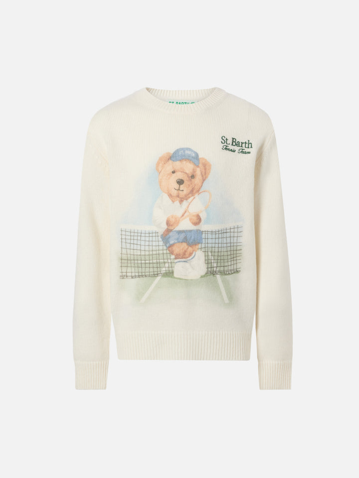 Sweater Douglas with teddy bear print and embroidery