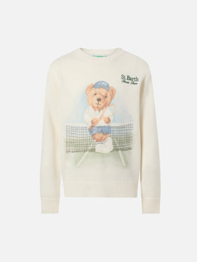 Sweater Douglas with teddy bear print and embroidery