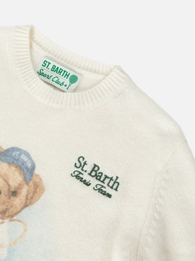Sweater Douglas with teddy bear print and embroidery