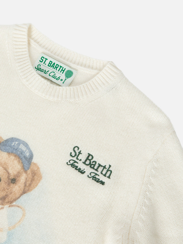 Sweater Douglas with teddy bear print and embroidery