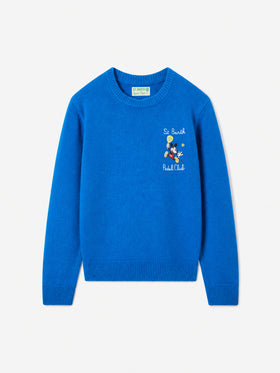 Blue Douglas Light crewneck sweater with Mickey Mouse embroidery | Special edition