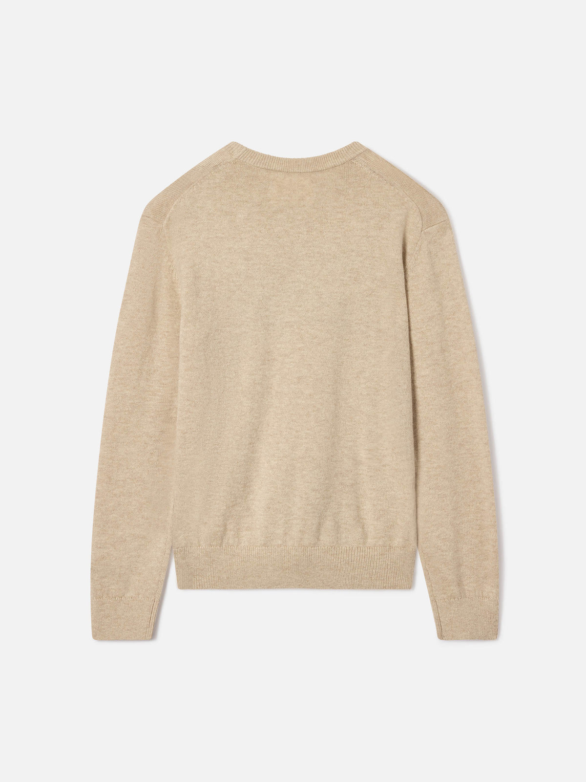 Maglia girocollo Douglas beige in misto cotone e lana vergine con intarsio Sciupa Femmine