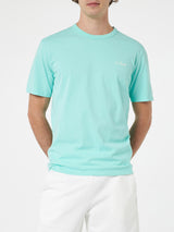 Man sage green cotton jersey t-shirt Dover with St. Barth embroidery