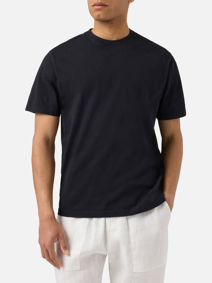 Black Dover cotton t-shirt with logo embroidery