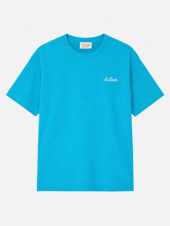 T-shirt Dover verde petrolio con ricamo logo