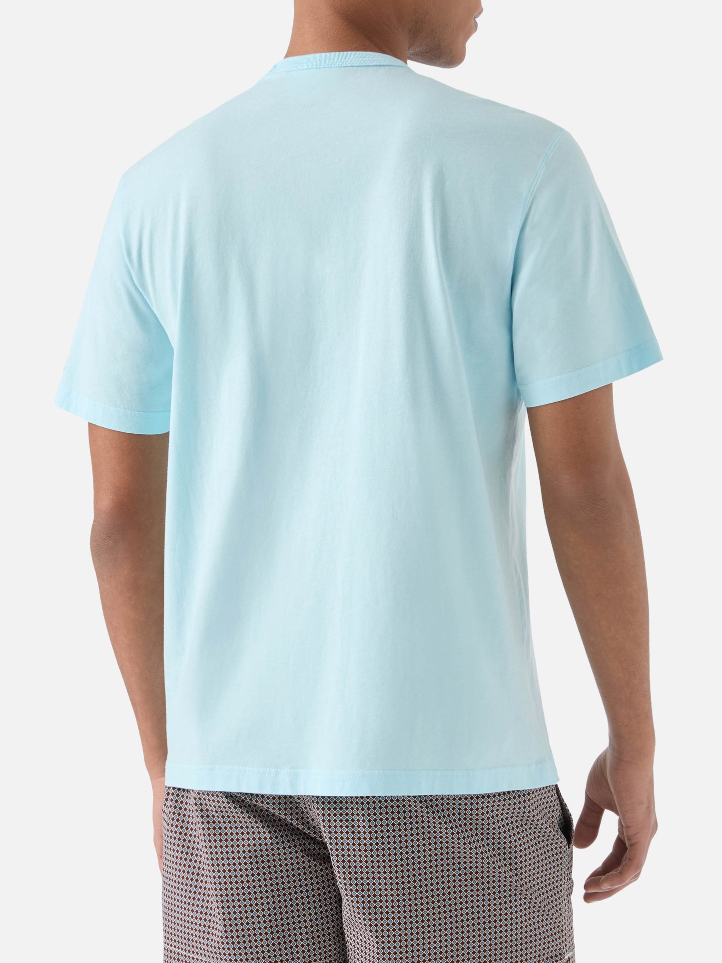 Aqua green Dover cotton t-shirt with logo embroidery
