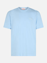 Man light blue cotton jersey t-shirt Dover with St. Barth embroidery