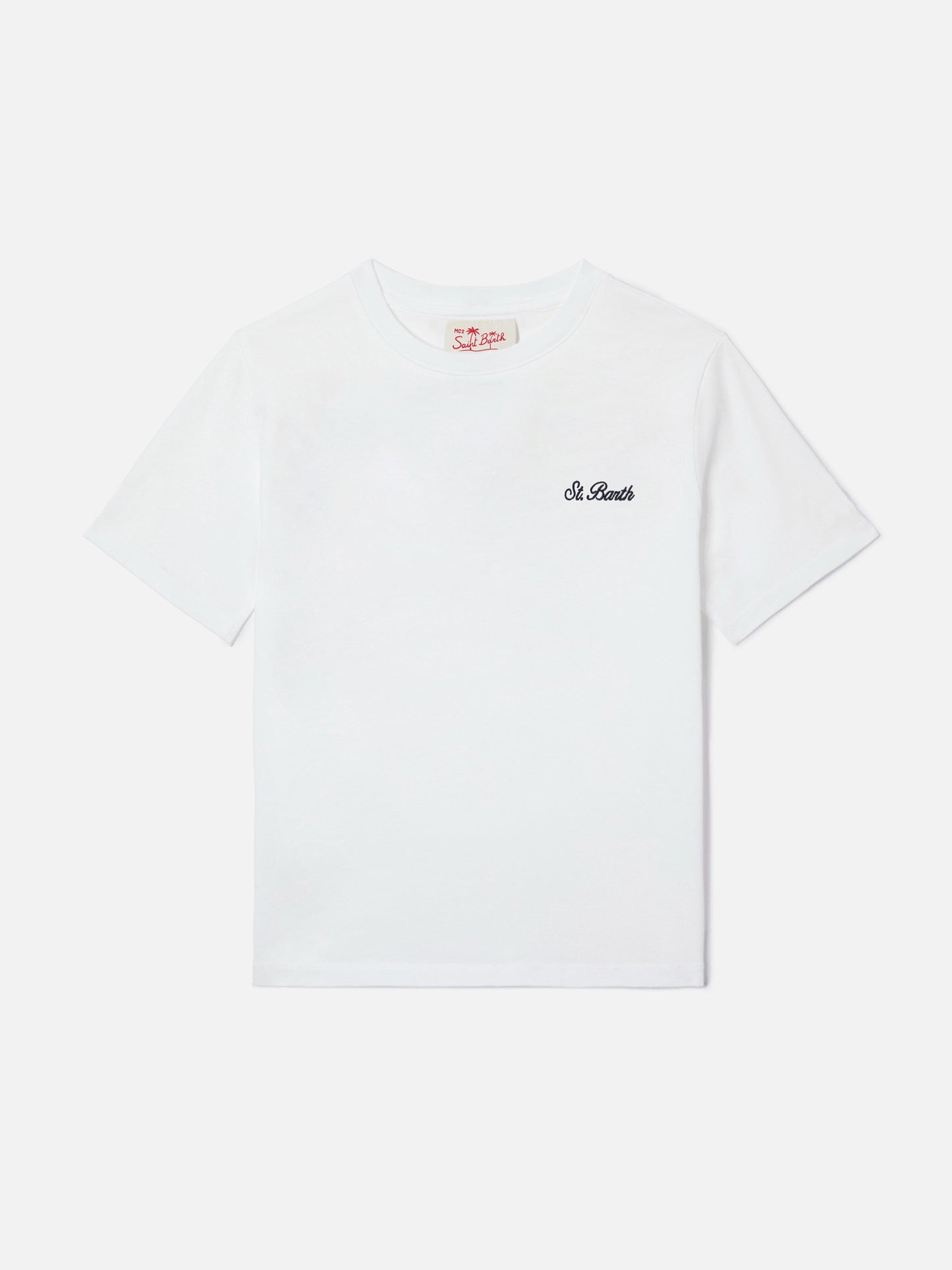 T-shirt Dover Jr in puro cotone bianco con logo ricamato