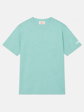 Salbeigrünes T-Shirt aus Baumwolljersey Dover mit St. Barth Stickerei 