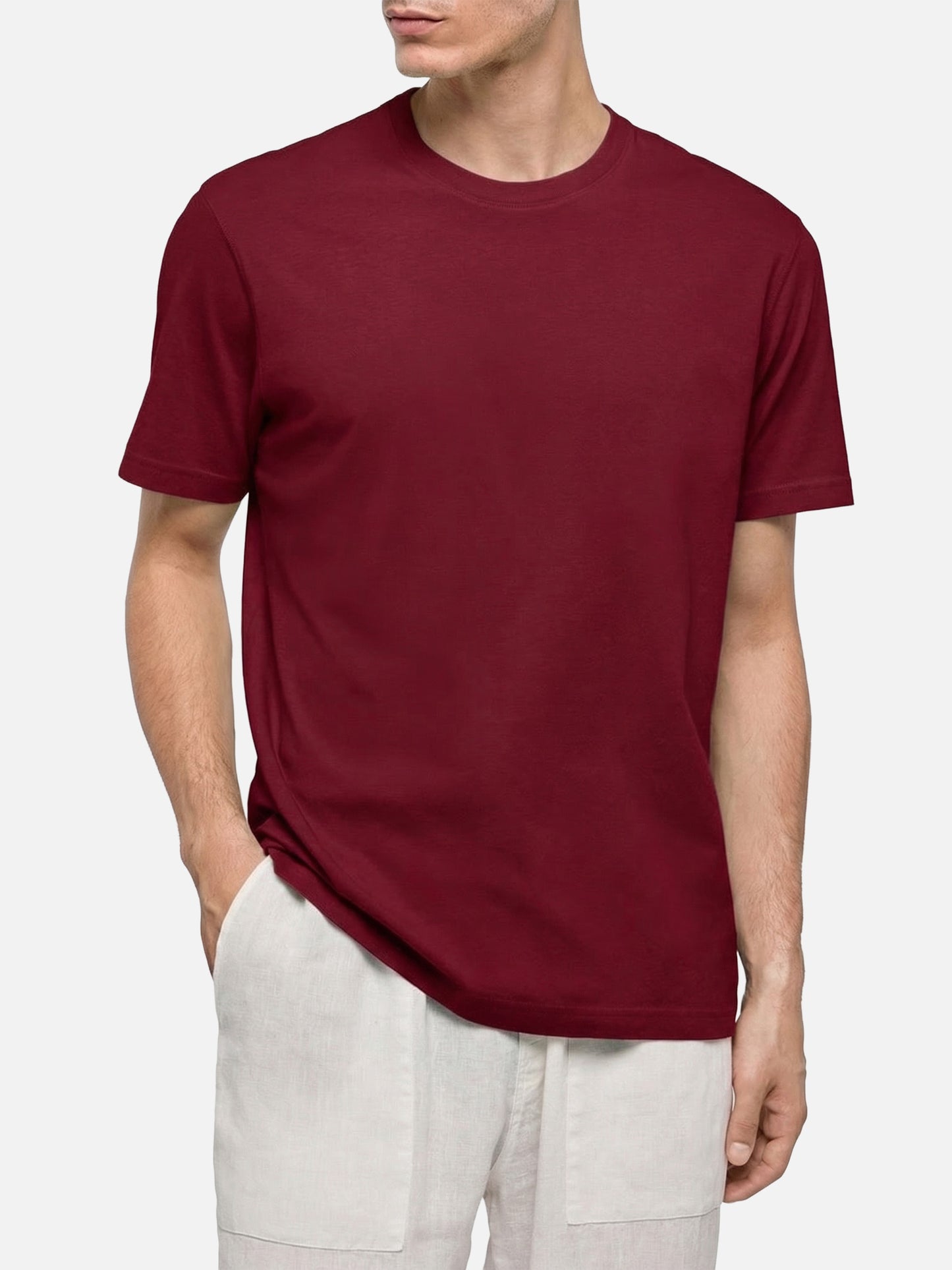 Dover bordeaux cotton jersey t-shirt with St. Barth embroidery
