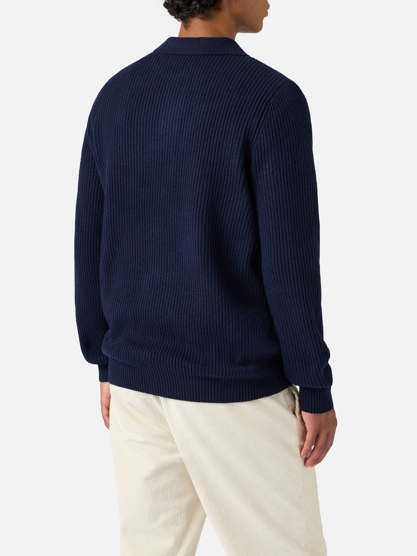 Polo in maglia Downing in lana blu notte