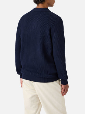 Polo in maglia Downing in lana blu notte