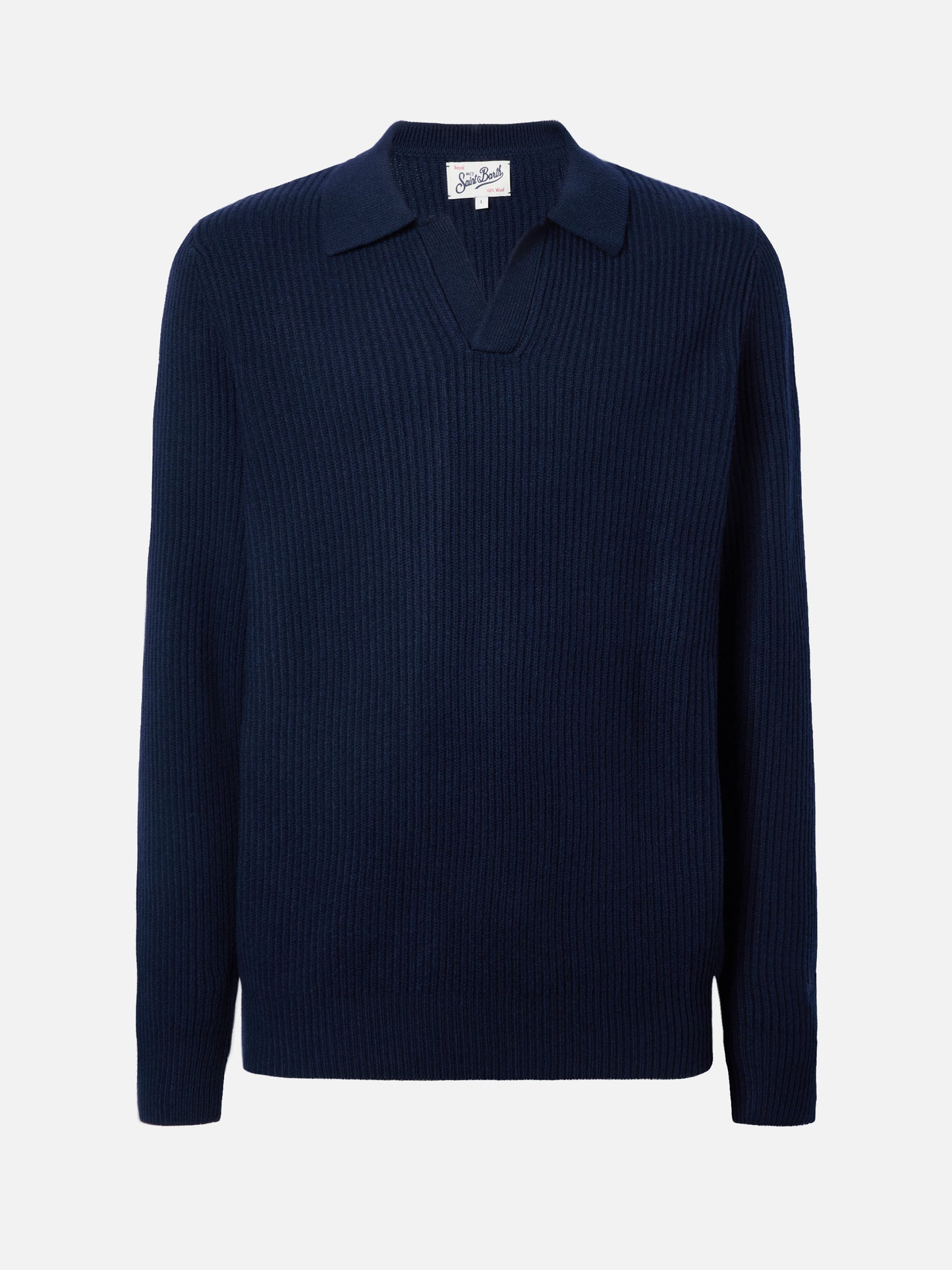 Polo in maglia Downing in lana blu notte