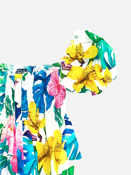 Girl dress tropical pattern - MC2 Saint Barth