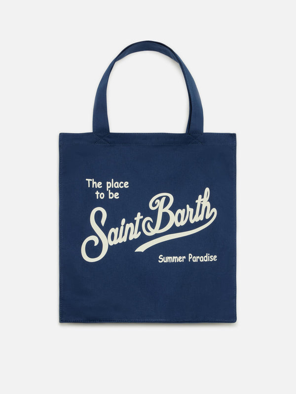 Essential flat cotton Bag with Saint Barth logo