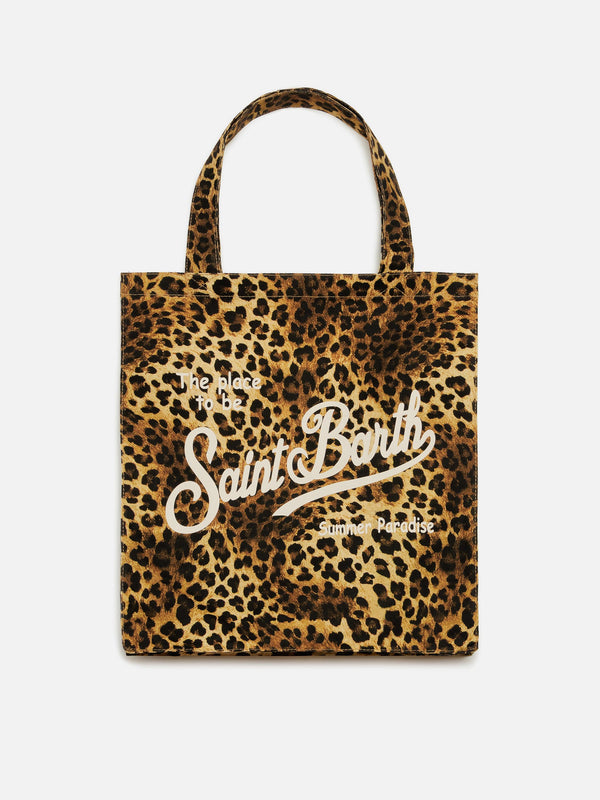 Essential flat cotton animalier Bag with Saint Barth logo