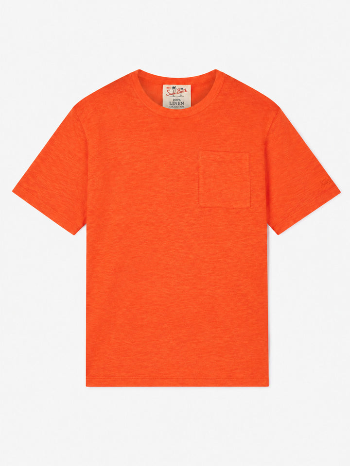 T-shirt Ecstasea en lin orange 