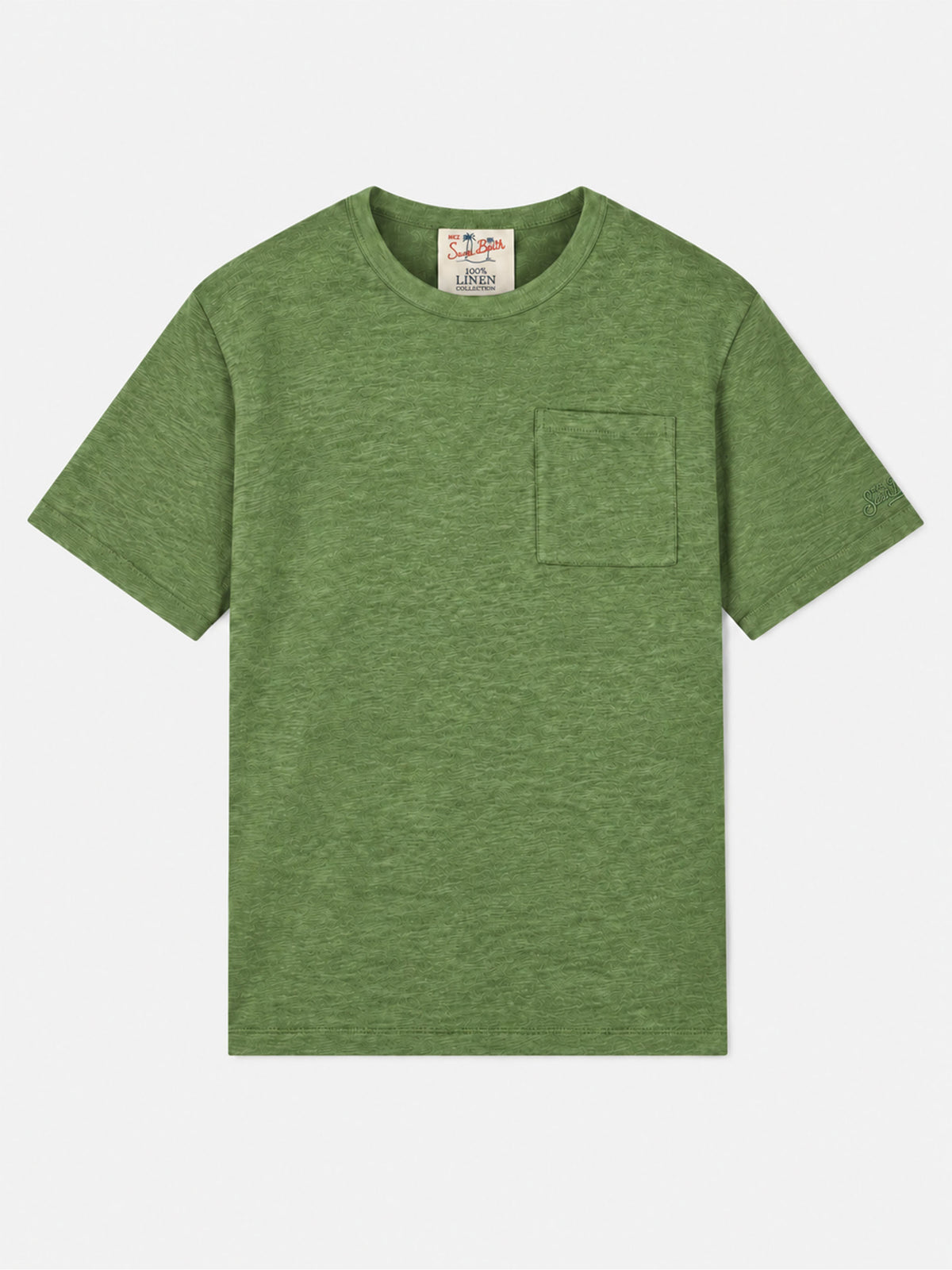 Ecstasea T-Shirt aus leinen in Military Green 