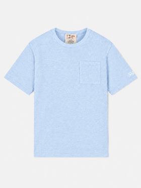 Light blue Ecstasea linen T-shirt