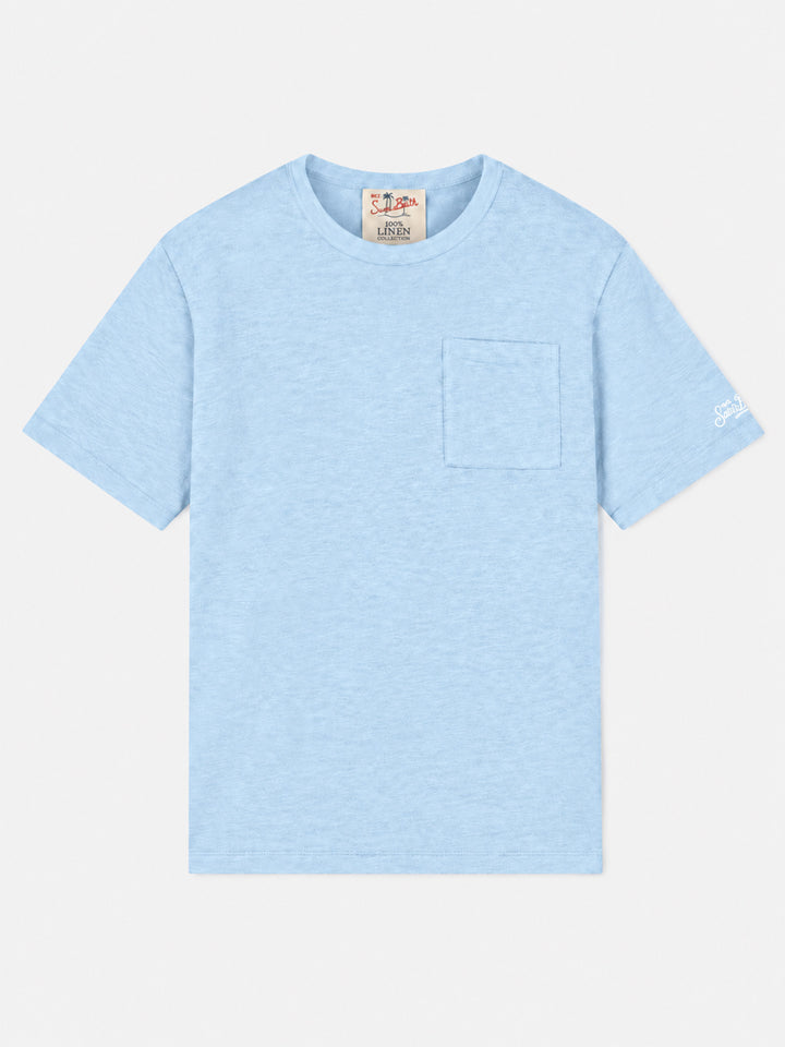 Hellblaues Ecstasea T-Shirt aus Leinen 