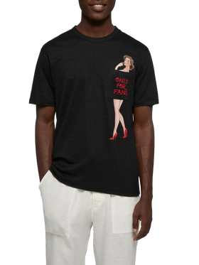 Tshirt Ecstasea in jersey di lino con taschino stampato e ricamato