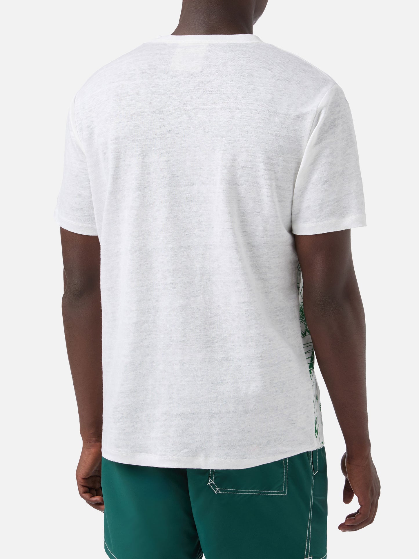 T-shirt en jersey de lin Ecstasea avec imprimé Capri 