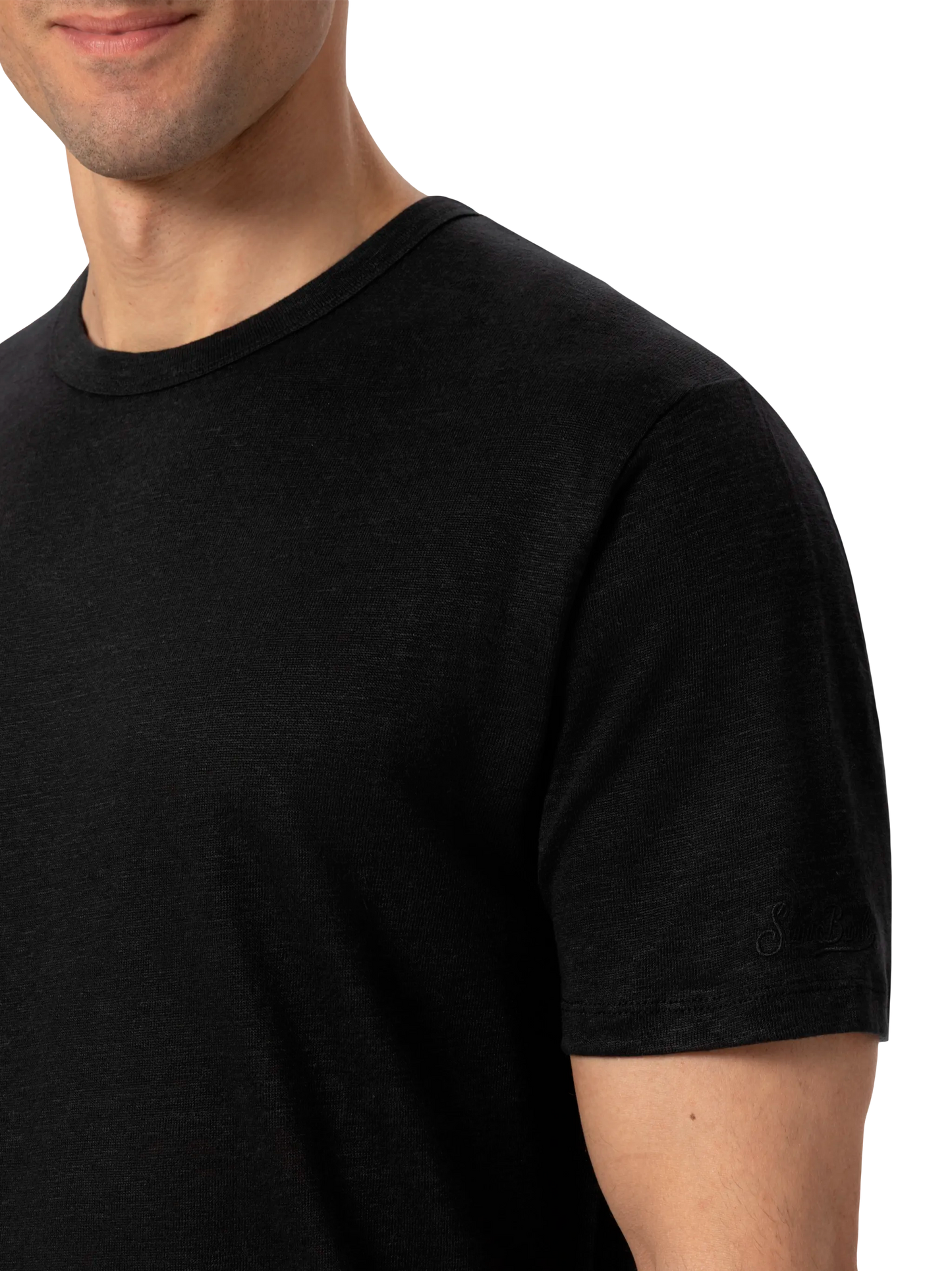 Tshirt Ecstasea in jersey di lino nera