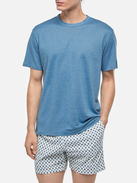 Dusty blue linen jersey t-shirt Ecstasea - MC2 Saint Barth