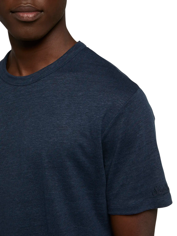 Tshirt Ecstasea in jersey di lino blu navy