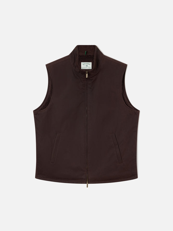 Gilet Edgar marrone cerato con fodera in teddy