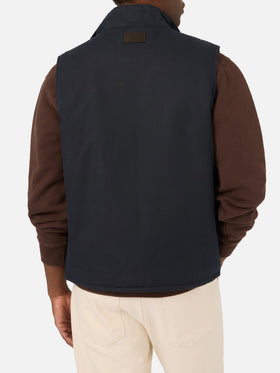 Gilet ciré Edgar Navy blue avec doublure teddy 