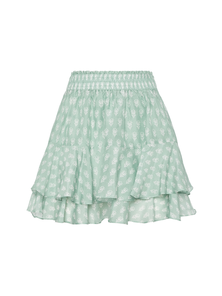 Eivissa ruffled mini skirt in silk voile with flower print - MC2 Saint Barth