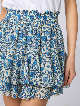 Woman silk voile ruffled mini skirt Eivissa - MC2 Saint Barth