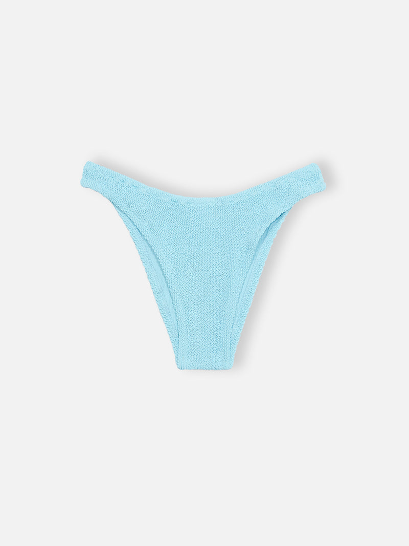 Woman light blue classic crinkle swim briefs Elise